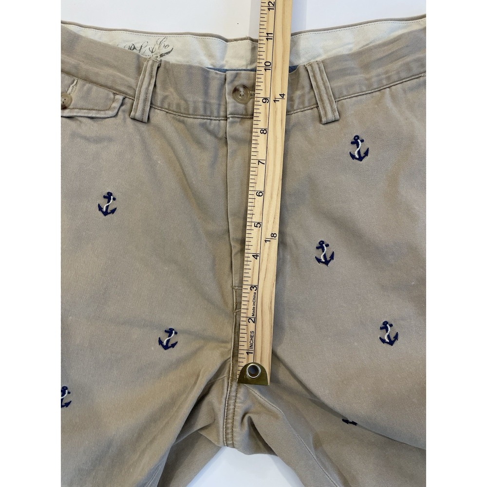 Polo Ralph Lauren Bedford Chino Shorts Mens 32 Khaki Anchor Embroidered 8.5" In - Picture 8 of 9
